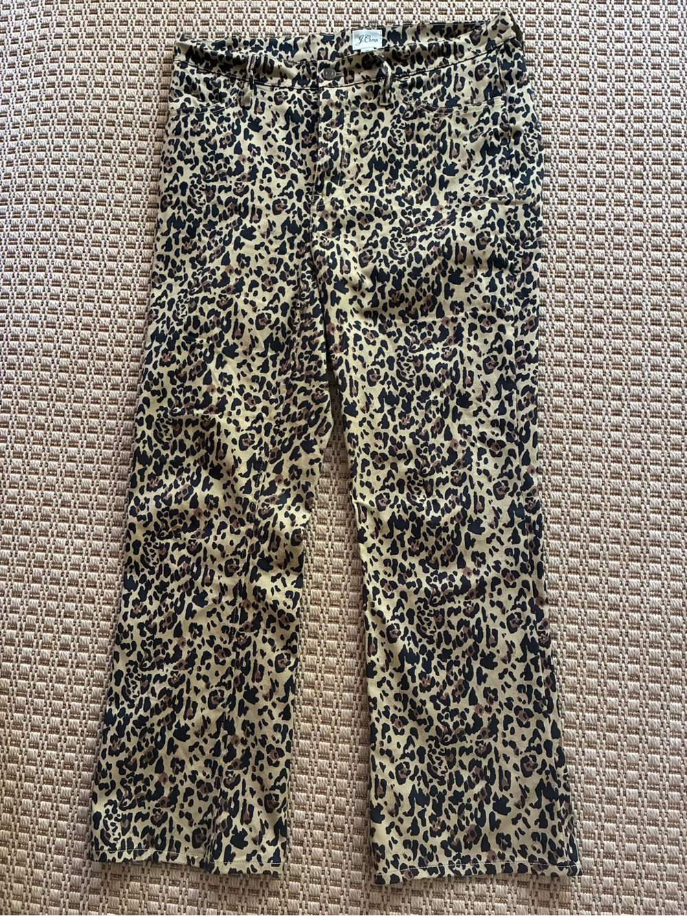 J. Crew Leopard-Print Pants in Black and Tan